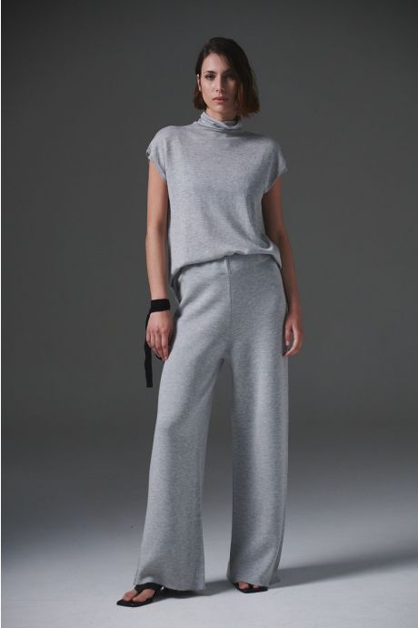 Pantalón tramado Zoe (Gris perla)