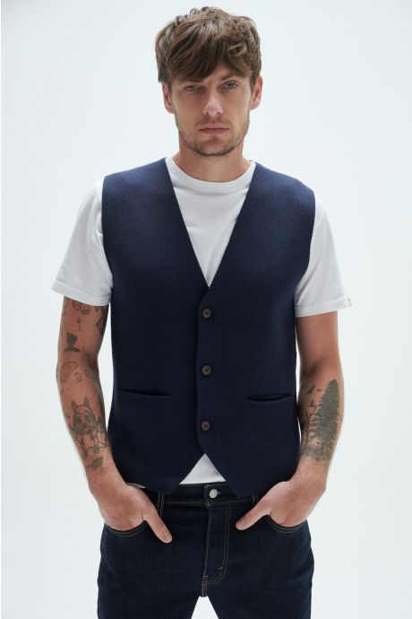 Chaleco sastre, tramado. Sanz. (Azul)