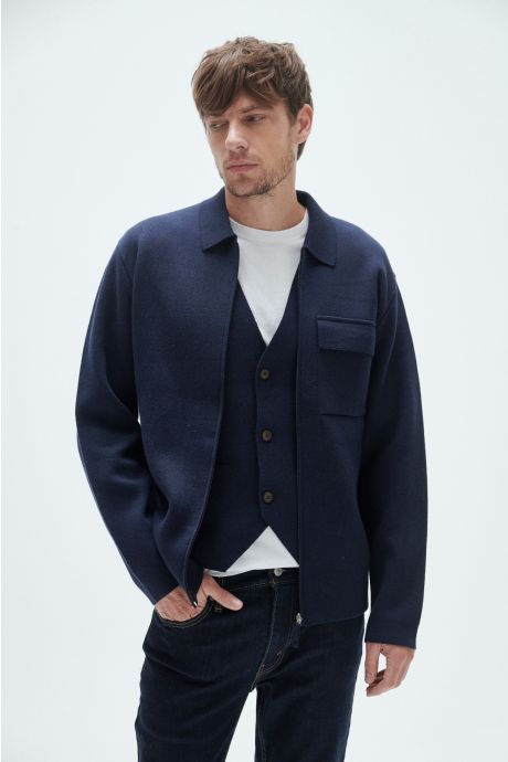 Sobrecamisa tramada, Berlín. (Azul)