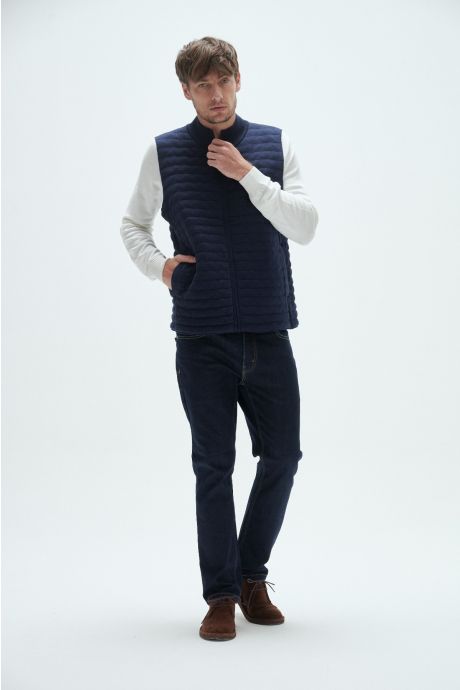 Chaleco Air Knit, Franco. (Azul)