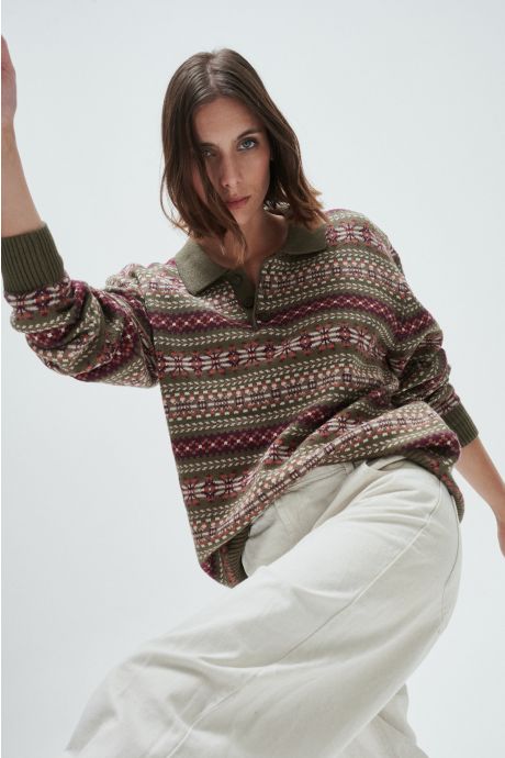 Sweater jackard Oversize. Ralphie. (Verde)