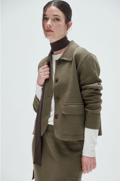 Chaqueta tramada Garba (Verde seco)