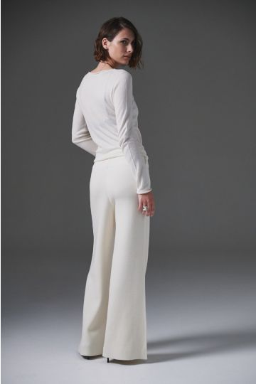 Pantalón tramado Zoe (Blanco)