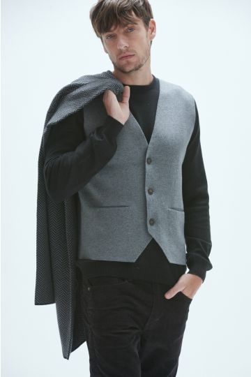 Chaleco sastre, tramado. Sanz. (Gris Medio)