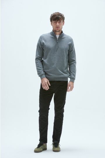 Sweater medio cierre, Brad. (Gris Medio)