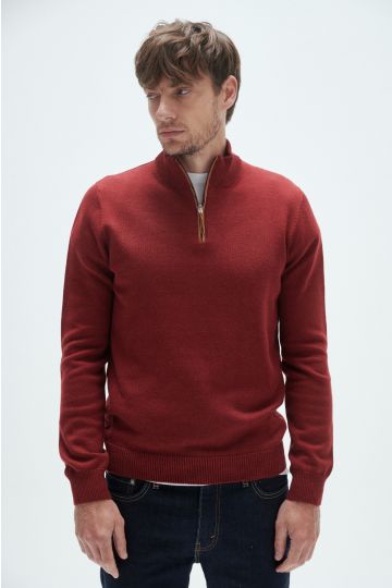 Sweater medio cierre, Roldán. (Borgoña)