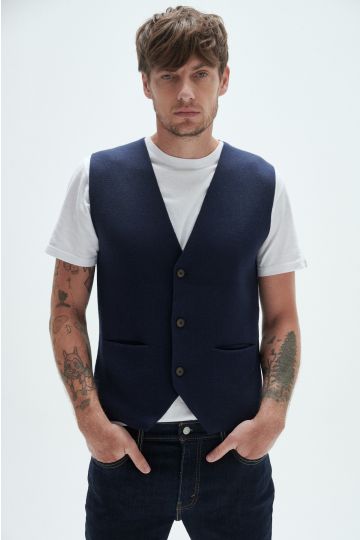 Chaleco sastre, tramado. Sanz. (Azul)