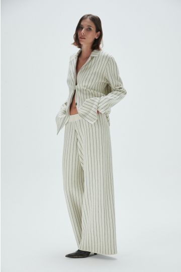 Pantalón rayado Bruna (Crudo)